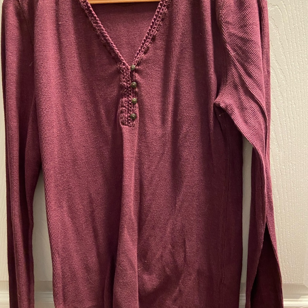Eddie Bauer Burgundy Knit Top